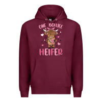 Burgundy one boujee heifer Premium Hoodie - MaliasSmallBusiness