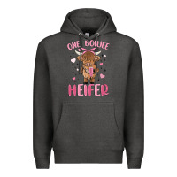Charcoal Heather one boujee heifer Premium Hoodie - MaliasSmallBusiness