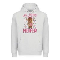 Dove Grey one boujee heifer Premium Hoodie - MaliasSmallBusiness