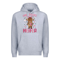 Heather Grey one boujee heifer Premium Hoodie - MaliasSmallBusiness