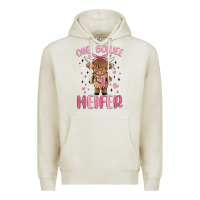 Oatmeal Heather one boujee heifer Premium Hoodie - MaliasSmallBusiness