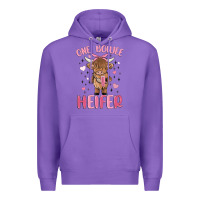 Purple one boujee heifer Premium Hoodie - MaliasSmallBusiness