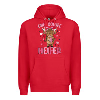 Red one boujee heifer Premium Hoodie - MaliasSmallBusiness