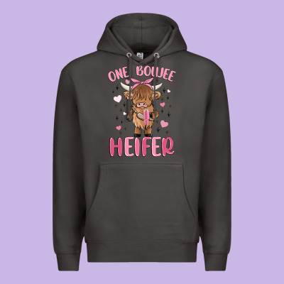 One Boujee Heifer Premium Hoodie Designed By Maliassmallbusiness