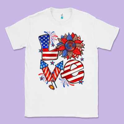 4th Of July Love Classic Tee Designed By Zillion Design Studio