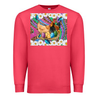 Cardinal easter farm chicken chick rooster daisys butterfly sunflower eggs glit Premium Sweatshirt - Artiststas