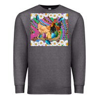 Charcoal Heather easter farm chicken chick rooster daisys butterfly sunflower eggs glit Premium Sweatshirt - Artiststas