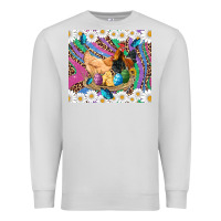 Dove Grey easter farm chicken chick rooster daisys butterfly sunflower eggs glit Premium Sweatshirt - Artiststas