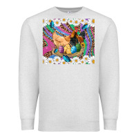Oatmeal Heather easter farm chicken chick rooster daisys butterfly sunflower eggs glit Premium Sweatshirt - Artiststas