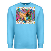 Ocean Blue easter farm chicken chick rooster daisys butterfly sunflower eggs glit Premium Sweatshirt - Artiststas