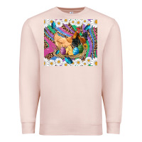 Pale Pink easter farm chicken chick rooster daisys butterfly sunflower eggs glit Premium Sweatshirt - Artiststas