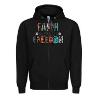 Black faith family freedom Zipper Hoodie - CowhideDigitalArt