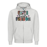 Dove Grey faith family freedom Zipper Hoodie - CowhideDigitalArt