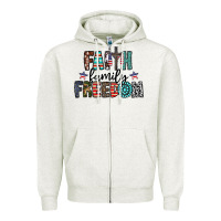 Oatmeal Heather faith family freedom Zipper Hoodie - CowhideDigitalArt