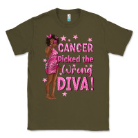 Army Green Cancer Picked The Wrong Diva with Black Woman Classic Tee - texasbilliewilder