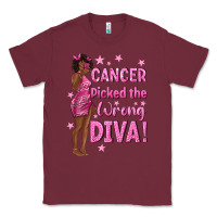 Burgundy Cancer Picked The Wrong Diva with Black Woman Classic Tee - texasbilliewilder