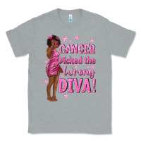 Heather Grey Cancer Picked The Wrong Diva with Black Woman Classic Tee - texasbilliewilder