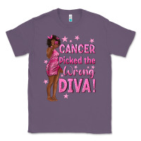 Lavender Cancer Picked The Wrong Diva with Black Woman Classic Tee - texasbilliewilder
