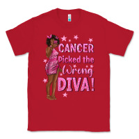 Red Cancer Picked The Wrong Diva with Black Woman Classic Tee - texasbilliewilder