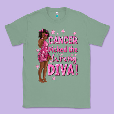 Cancer Picked The Wrong Diva With Black Woman Classic Tee Designed By Texasbilliewilder