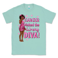 Seafoam Cancer Picked The Wrong Diva with Black Woman Classic Tee - texasbilliewilder
