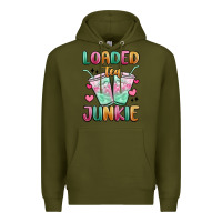 Army Green loaded tea junkie Premium Hoodie - MaliasSmallBusiness