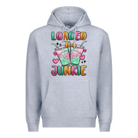 Heather Grey loaded tea junkie Premium Hoodie - MaliasSmallBusiness