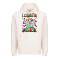 Pale Pink loaded tea junkie Premium Hoodie - MaliasSmallBusiness