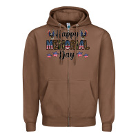 Chestnut happy memorial day Zipper Hoodie - CowhideDigitalArt