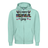 Seafoam happy memorial day Zipper Hoodie - CowhideDigitalArt