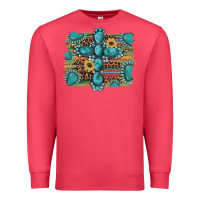 Cardinal western gemstone cross sunflowers serape leopard glitter Premium Sweatshirt - Artiststas