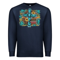 Navy western gemstone cross sunflowers serape leopard glitter Premium Sweatshirt - Artiststas