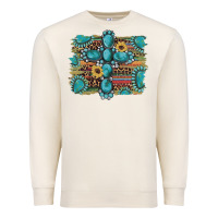 Sandshell western gemstone cross sunflowers serape leopard glitter Premium Sweatshirt - Artiststas