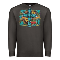 Smoke western gemstone cross sunflowers serape leopard glitter Premium Sweatshirt - Artiststas