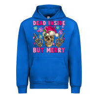 Cobalt Dead inside but merry pink Christmas skeleton Urban Hoodie - NancyCooperArtShop
