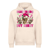 Sandshell Dead inside but merry pink Christmas skeleton Urban Hoodie - NancyCooperArtShop
