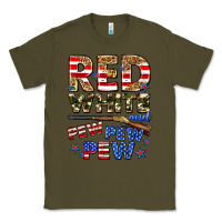 Army Green red white and pew pew pew Classic Tee - Zillion Design Studio