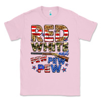 Bubblegum Pink red white and pew pew pew Classic Tee - Zillion Design Studio