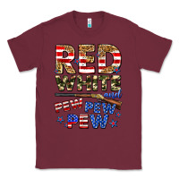 Burgundy red white and pew pew pew Classic Tee - Zillion Design Studio