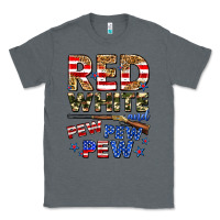 Charcoal Heather red white and pew pew pew Classic Tee - Zillion Design Studio