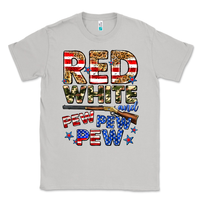 Red White And Pew Pew Pew Classic Tee by Zillion Design Studio | Teevron
