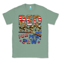 Sage red white and pew pew pew Classic Tee - Zillion Design Studio