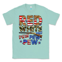 Seafoam red white and pew pew pew Classic Tee - Zillion Design Studio