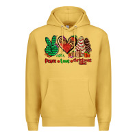 Antique Gold peace love Christmas cakes Premium Hoodie - AdoDesignShop