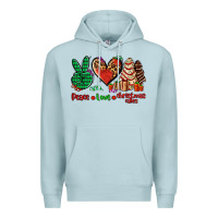 Blue Mist peace love Christmas cakes Premium Hoodie - AdoDesignShop