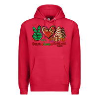 Cardinal peace love Christmas cakes Premium Hoodie - AdoDesignShop