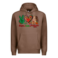 Chestnut peace love Christmas cakes Premium Hoodie - AdoDesignShop