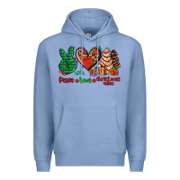Colony Blue peace love Christmas cakes Premium Hoodie - AdoDesignShop