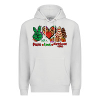 Dove Grey peace love Christmas cakes Premium Hoodie - AdoDesignShop