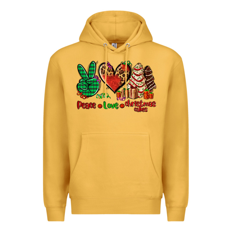 Peace Love Christmas Cakes Premium Hoodie by AdoDesignShop | Teevron